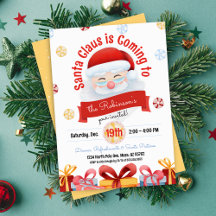 Kute Santa Theme Julfest-inbjudan