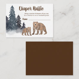 Kute Scandi Bears Winter Baby Shower Raffle Tilläggskort