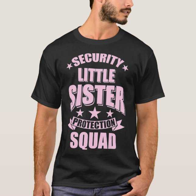 Kute Security Little Sister Protection Square T Shirt (Framsida)