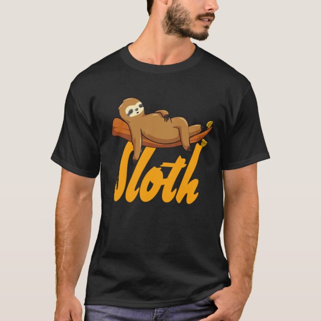 Kute Sleeping Sloth-minne T Shirt (Framsida)