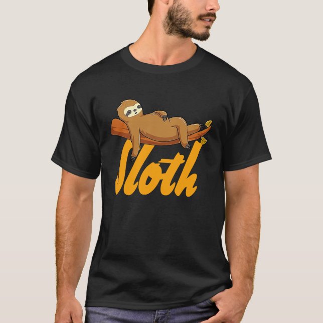 Kute Sleeping Sloth-minne T Shirt (Framsida)
