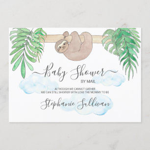 Kute Sloth Kön Neutral Baby Shower by Mail Inbjudningar