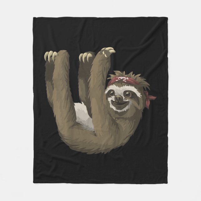 Kute Sloth Retro Sloths Tee Fleecefilt (Framsidan)