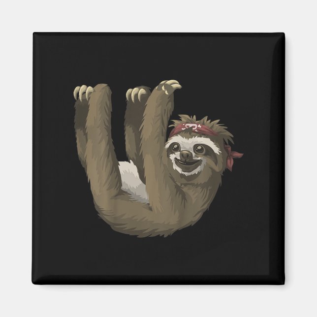 Kute Sloth Retro Sloths Tee Magnet (Framsidan)