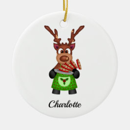 Kute, sluten julrenare anpassad julgransprydnad keramik