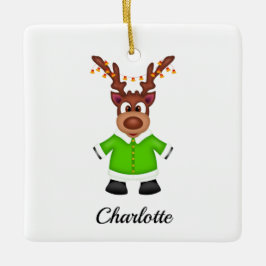 Kute, sluten julrenare anpassad julgransprydnad keramik