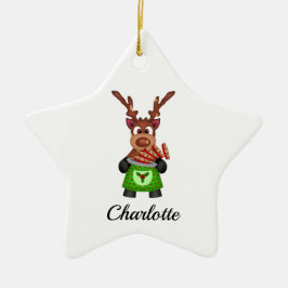 Kute, sluten julrenare anpassad julgransprydnad keramik