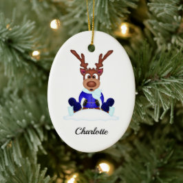 Kute, sluten julrenare anpassad julgransprydnad keramik