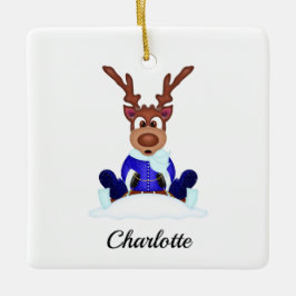 Kute, sluten julrenare anpassad julgransprydnad keramik