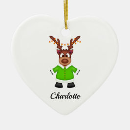 Kute, sluten julrenare anpassad julgransprydnad keramik