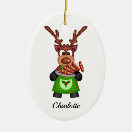 Kute, sluten julrenare anpassad julgransprydnad keramik