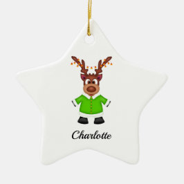 Kute, sluten julrenare anpassad julgransprydnad keramik