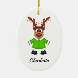 Kute, sluten julrenare anpassad julgransprydnad keramik