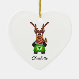 Kute, sluten julrenare anpassad julgransprydnad keramik