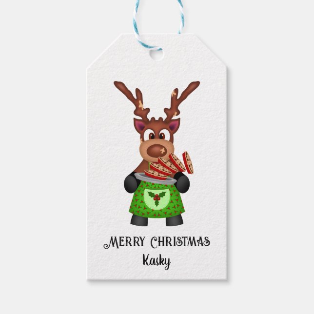 Kute, sluten julrenare anpassad presentetikett (Framsidan)