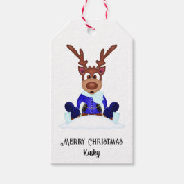 Kute, sluten julrenare anpassad presentetikett