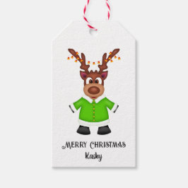 Kute, sluten julrenare anpassad presentetikett