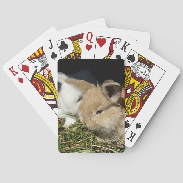 Kute, små fluffy bunnies casinokort (Baksidan)