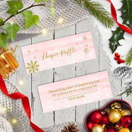 Kute Snöflingor Winter Baby Shower Diaper Raffle M Mini Visitkort