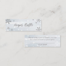 Kute Snöflingor Winter Baby Shower Diaper Raffle