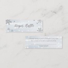 Kute Snöflingor Winter Baby Shower Diaper Raffle Mini Visitkort