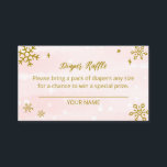 Kute Snöflingor Winter Baby Shower Diaper Raffle Tilläggskort<br><div class="desc">Behållare för spädbarn i Snöflingor-vinter-reglaget för rackhölje</div>