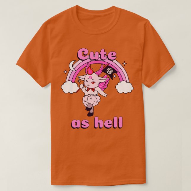 Kute som helvetet Kawaii Baphomet Pastel Goth Emo  T Shirt (Design framsida)