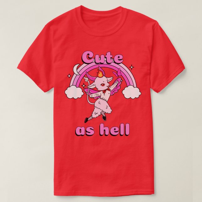 Kute som helvetet Kawaii Baphomet Pastel Goth Emo  T Shirt (Design framsida)
