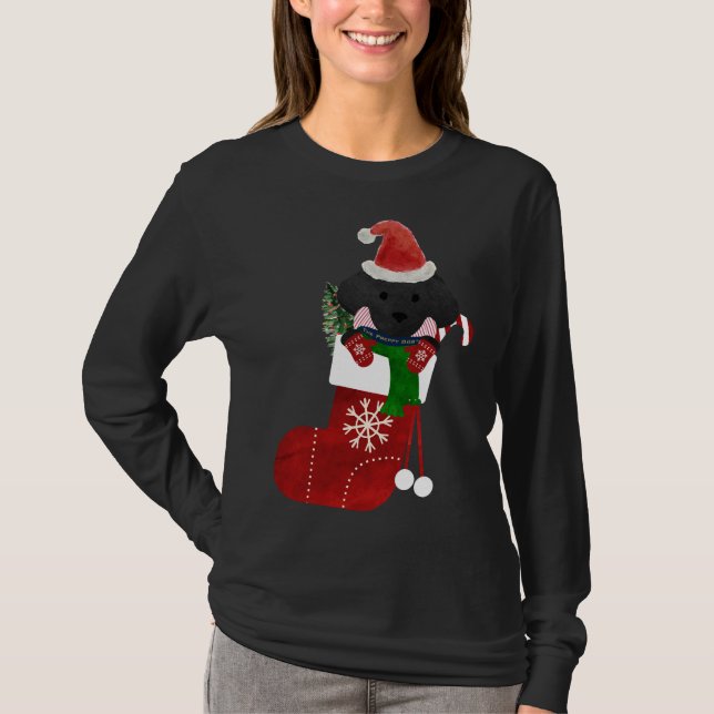 Kute, Svart lab marijuant julklapp T Shirt (Framsida)
