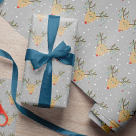 Kute Tangled Reindeer Retro-julstjärtlampa Presentpapper