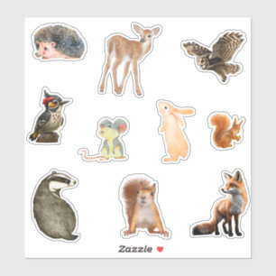 Kute Tecknad Woodland Animals Sticker Pack Klistermärken