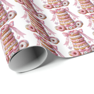 Kute tippade flickor donerar babydusch presentpapper