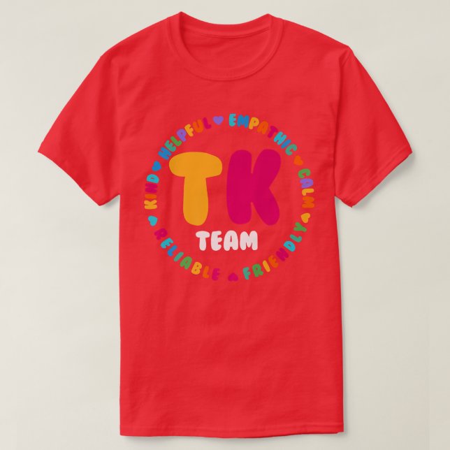 Kute Transitional Kindergarten Teacher Team Crew T Shirt (Design framsida)