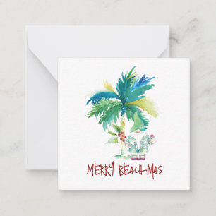 Kute Tropical Beach-jul Anteckningskort