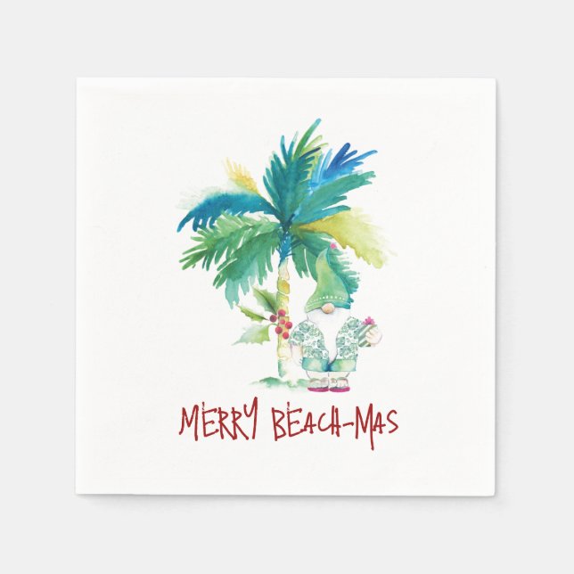 Kute Tropical Beach-jul Pappersservett (Framsidan)