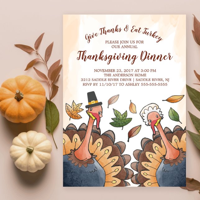 Kute Turkiet - Inbjudan till Thanksgiving på midda (Skapare uppladdad)