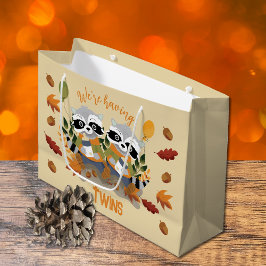 Kute Twin Raccoons Baby Shower Gift Bag