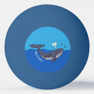 Kute val och vit kalv tecknad pingisboll