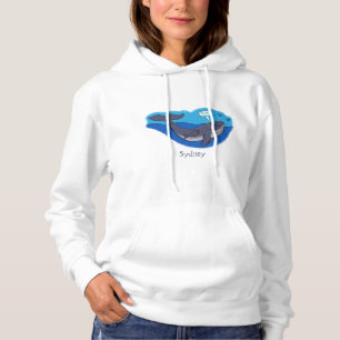 Kute val och vit kalv tecknad t shirt