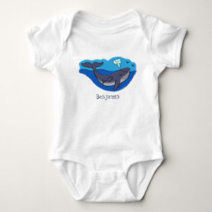 Kute val och vit kalv tecknad t shirt