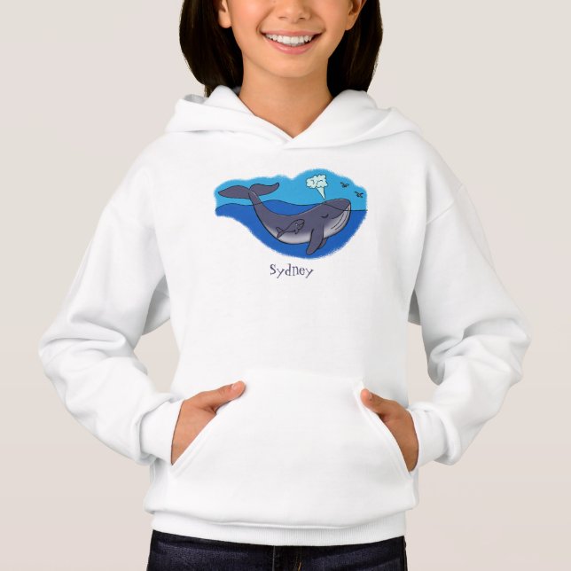Kute val och vit kalv tecknad t shirt (Framsida)