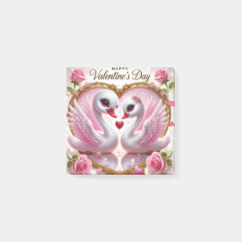 Kute Valentindagen Rosa Svan Post-it-anteckningar Post-it Block