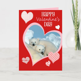 Kute Valentine Day Card, Polar Bears Helgkort