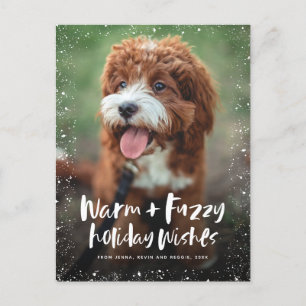 Kute, varm och fuzzy-julfoto helg vykort