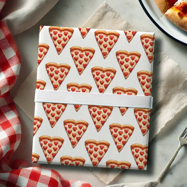 Kute vattenfärg Pizza Gift-figursättning Presentpapper (Skapare uppladdad)