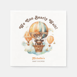 Kute vattenfärgsbjörn med babyskor för ballonger pappersservett