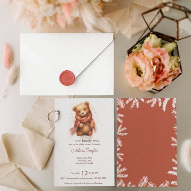 Kute vattenfärgsfack Vänteskon för spädbarn Inbjudningar (Skapare uppladdad)