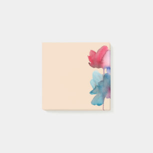 Kute vattenfärgsflickans konstverk post-it block