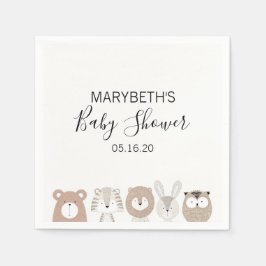 Kute Vilda djur Baby Shower Napkins Pappersservett