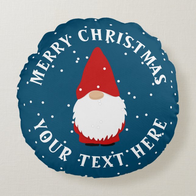 Kute vinterjulgrädden runt dekorativ kudde (Framsidan)